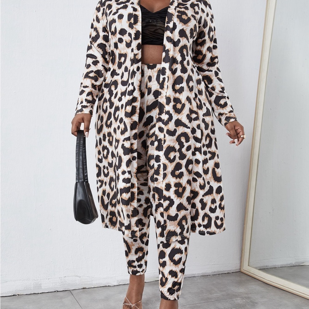 Leopard Print Women's Jumpsuit Set